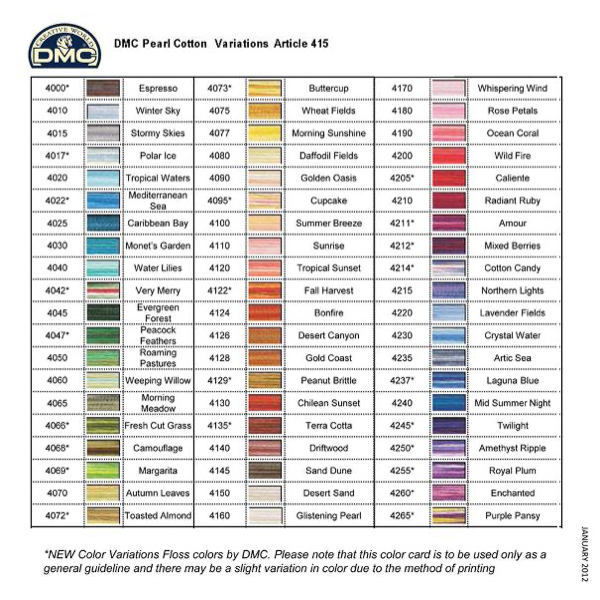 DMC - Art 415 - 4129 - Perle 5 Color Variations