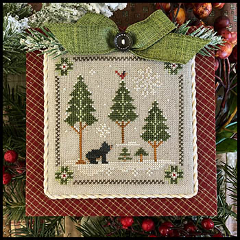 Little House Needleworks - Log Cabin Christmas No 4 - In the Woods Bear